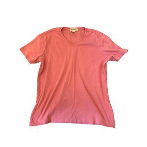 Eddie Bauer Women's Pink V-Neck T-Shirt Large Tall 100% Cotton Basic Classic